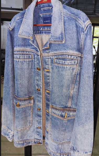 Casual plaid shacket in warm tones with chest pockets